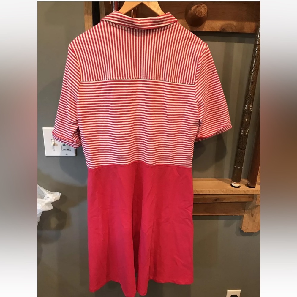 Lands' End Red and White Striped Dress - Picture 6 of 9